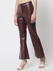 Kotty Women Brown Relaxed Flared Trousers