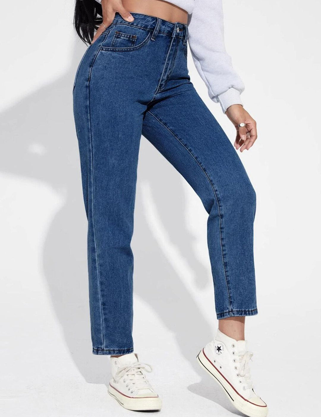 Kotty Women Blue Jean High-Rise Slash Knee Stretchable Jeans