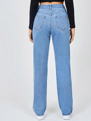 Kotty Women Jean Straight Fit High-Rise Light Fade Stretchable Jeans