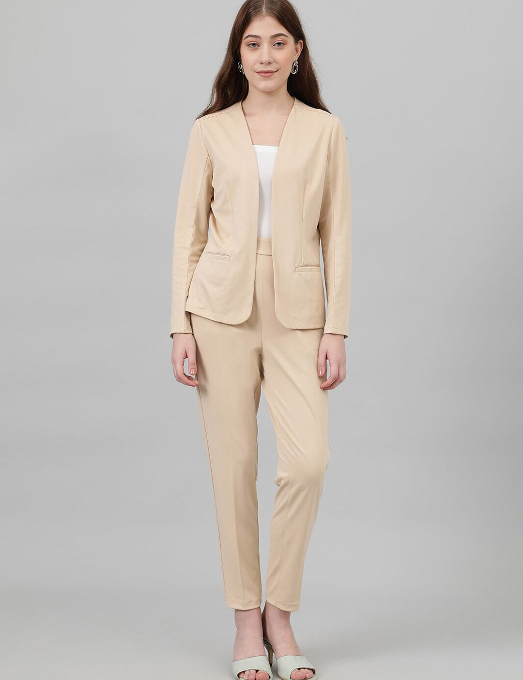 Kotty Beige Blazer With Trouser