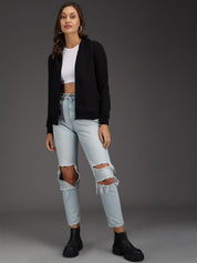 Kotty Women Black Hooded Sweatshirt