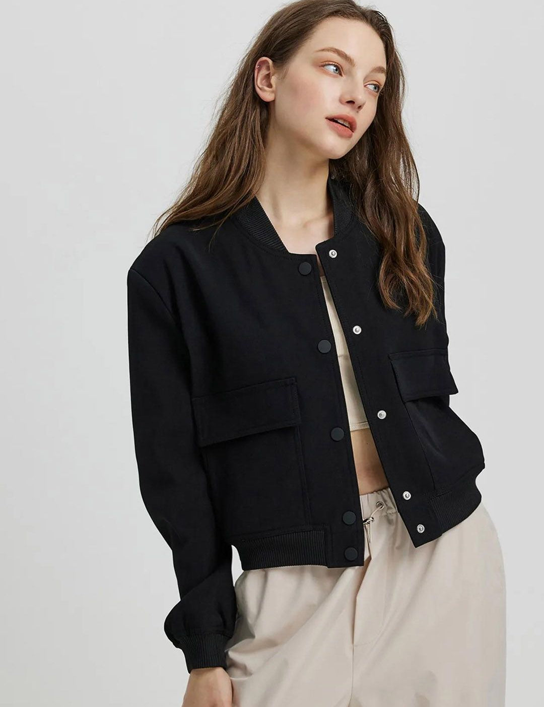 Kotty Black Fleece Open Front Jacket