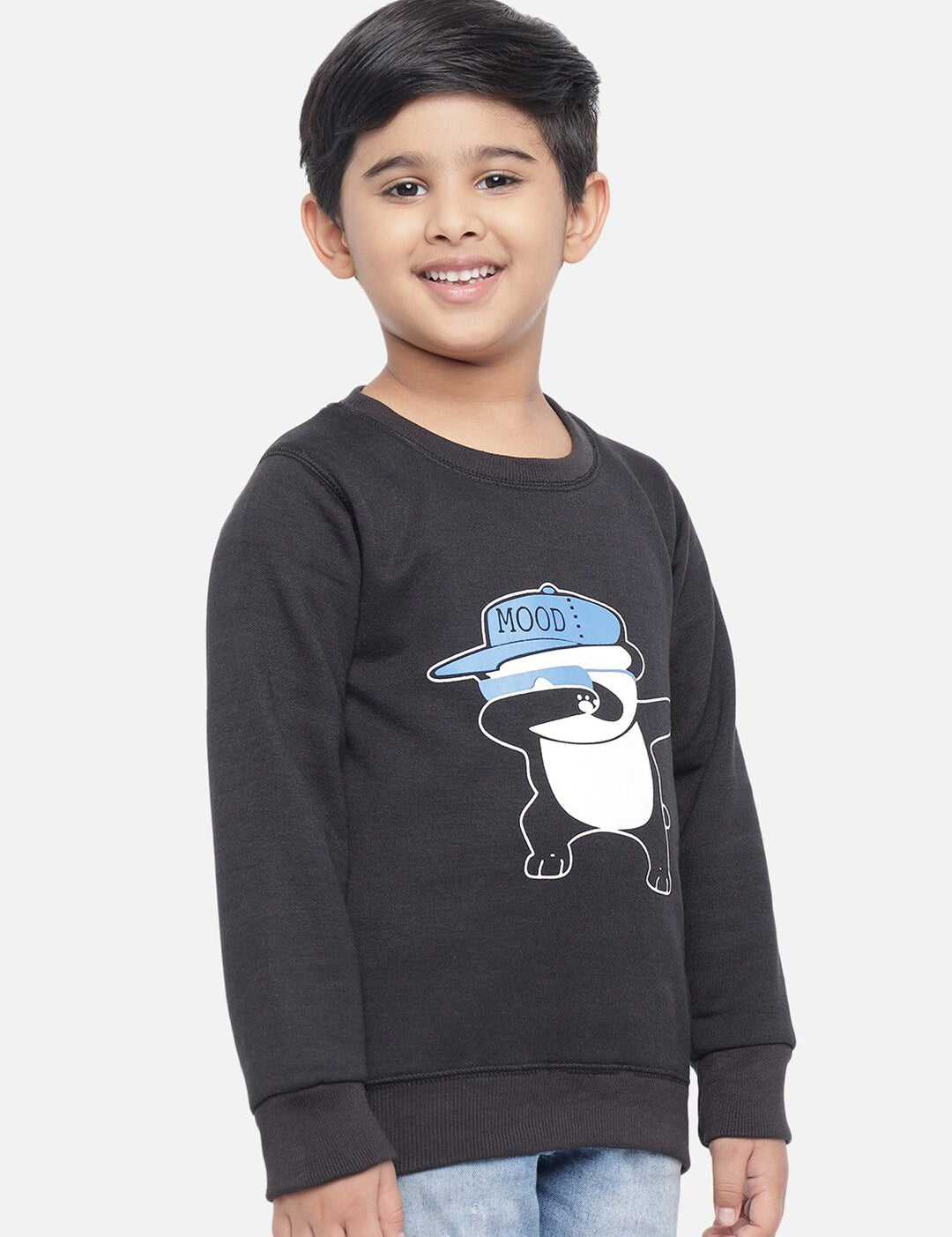 Kotty Boys Charcoal Grey Printed Sweatshirt