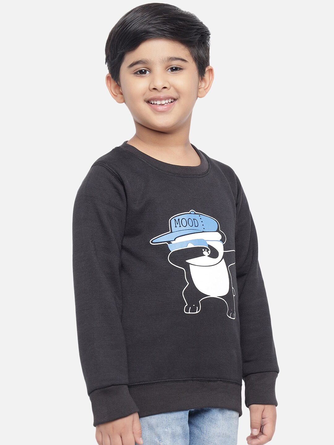 Kotty Boys Charcoal Grey Printed Sweatshirt
