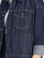 Kotty Women Blue Solid Denim Jacket