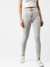 Kotty Women Grey Skinny Fit High-Rise Clean Look Stretchable Jeans
