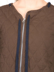 Kotty Women Brown Solid Insulator Longline Quilted Jacket