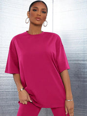 Kotty Drop-Shoulder Sleeves Longline Oversize Yoga T-shirt
