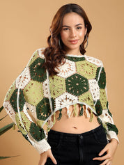 Kotty Women Embroidered Cotton Crop Top