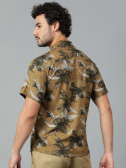 Kotty Men Cuban Collar Floral Printed Casual Shirt