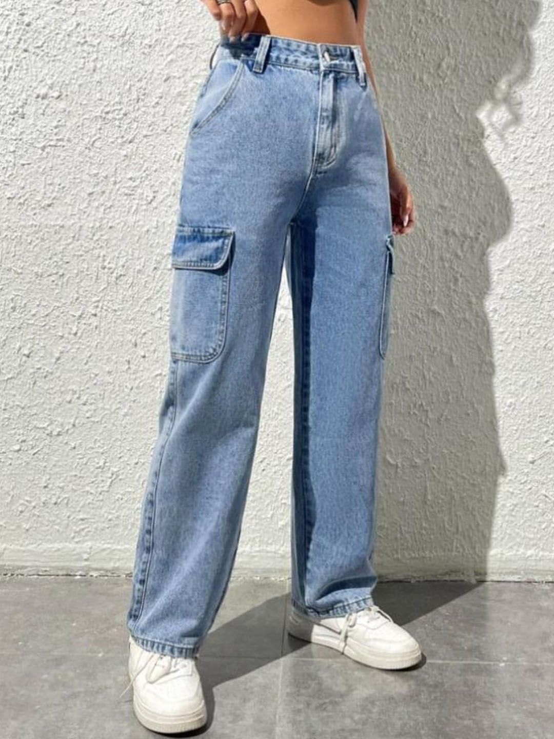 Kotty Women Jean Straight Fit High-Rise Heavy Fade Stretchable Jeans