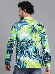 Kotty Men Spread Collar Tropical Printed Casual Shirt