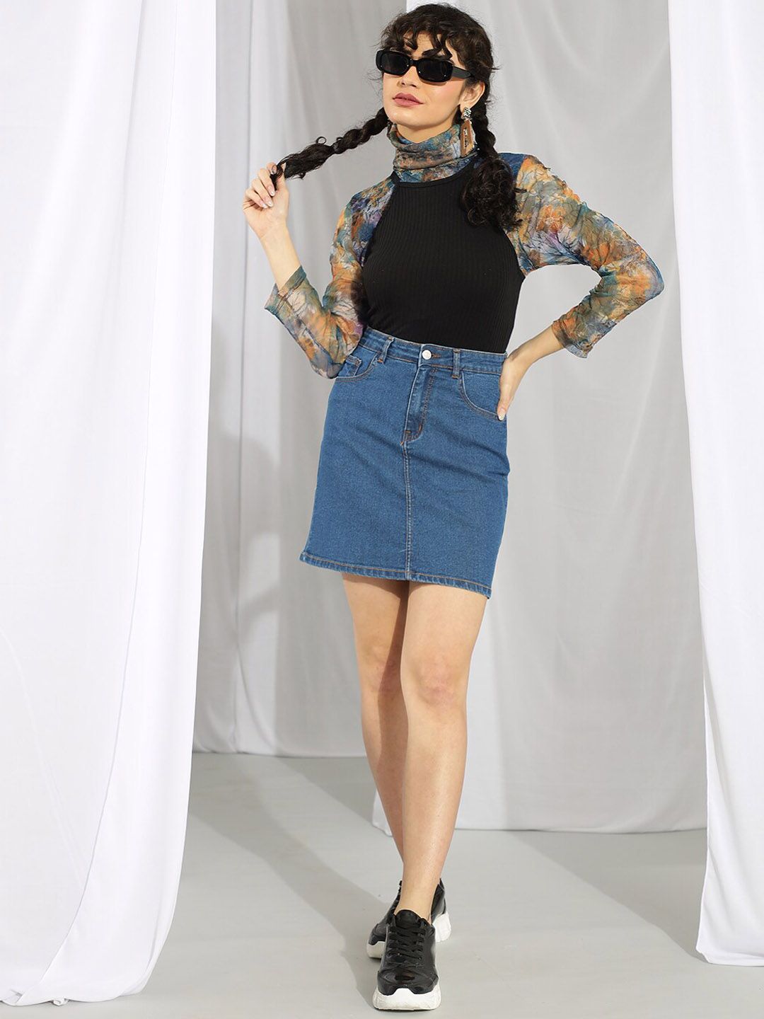 Kotty Straight Mini Denim Skirt