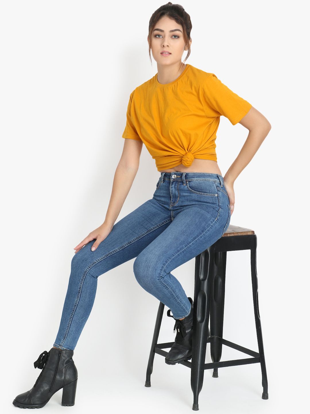 Kotty Women Blue Skinny Fit High-Rise Clean Look Stretchable Jeans