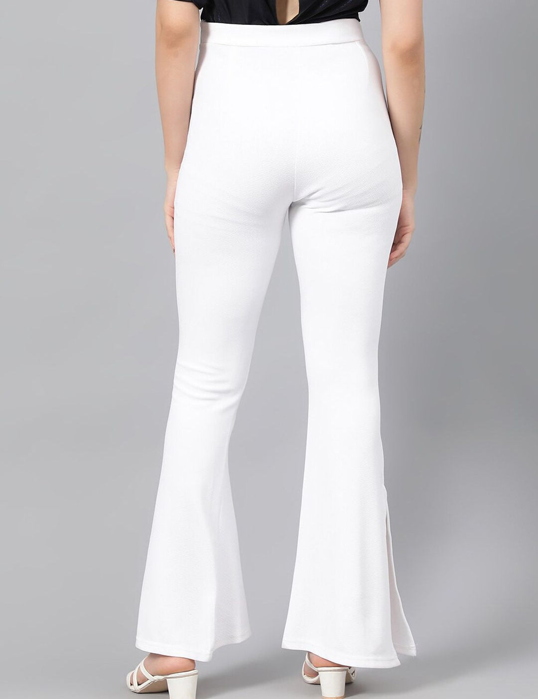 Kotty Women Relaxed High-Rise Easy Wash Flared Bootcut Trousers