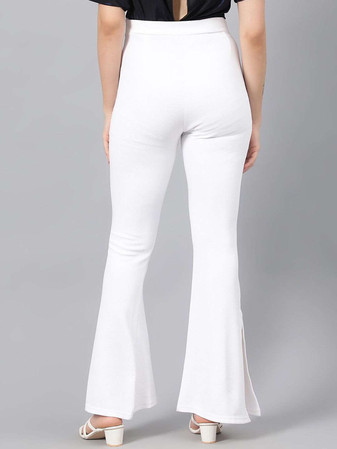 Kotty Women Relaxed High-Rise Easy Wash Flared Bootcut Trousers