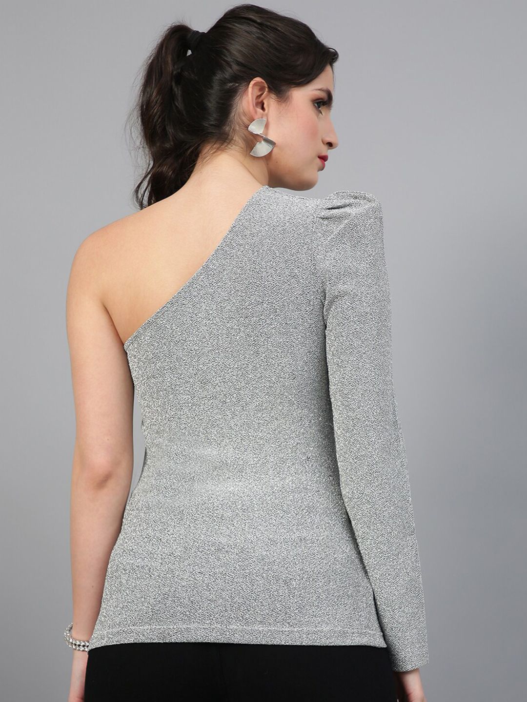 Kotty One Shoulder Puffed Sleeve Party Top