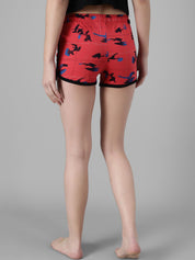 Kotty Women Red Printed Lounge Shorts
