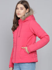Kotty Women Pink Solid Lightweight Parka Jacket