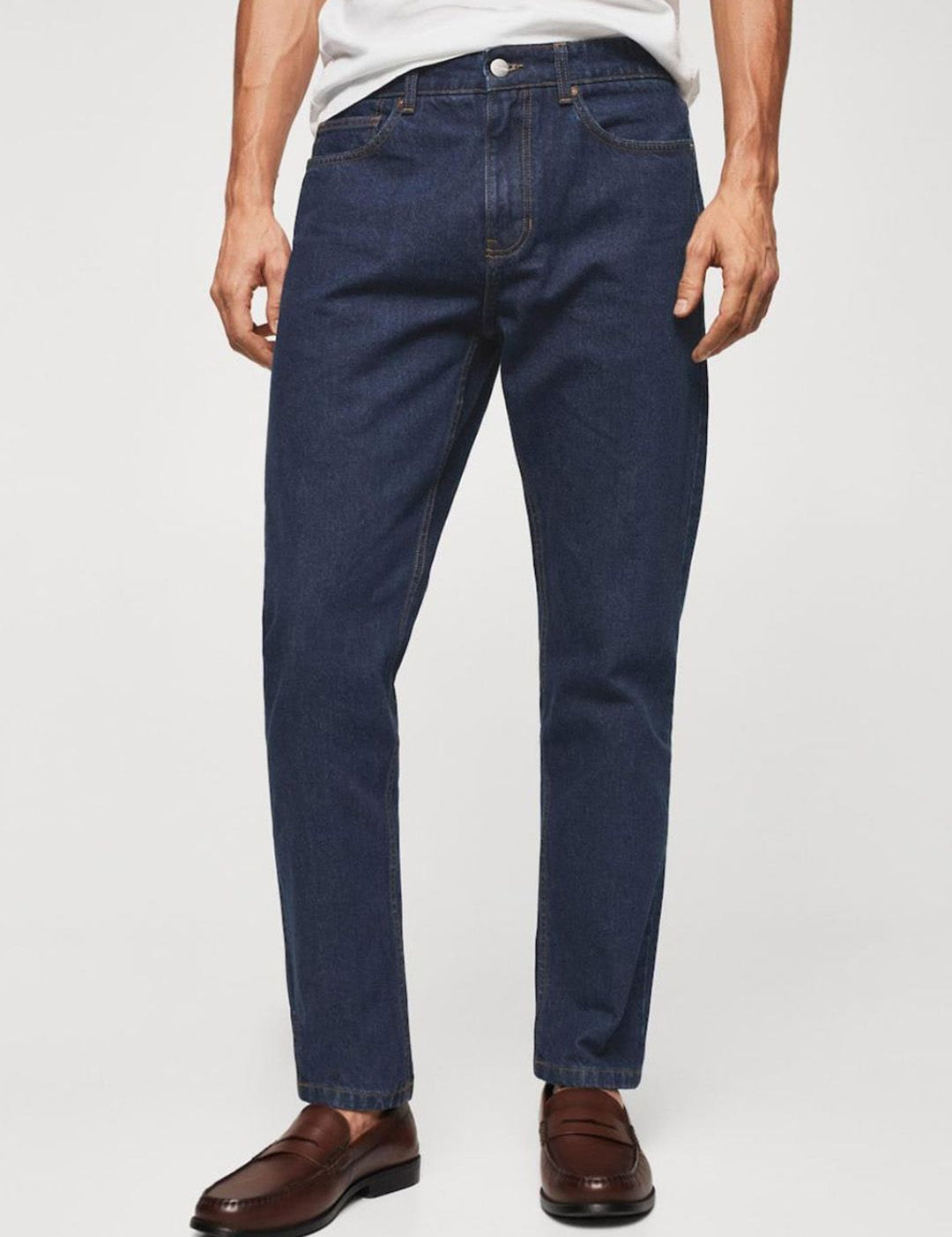 Kotty Men Slim Fit Low-Rise Clean Look Stretchable Cotton Jeans