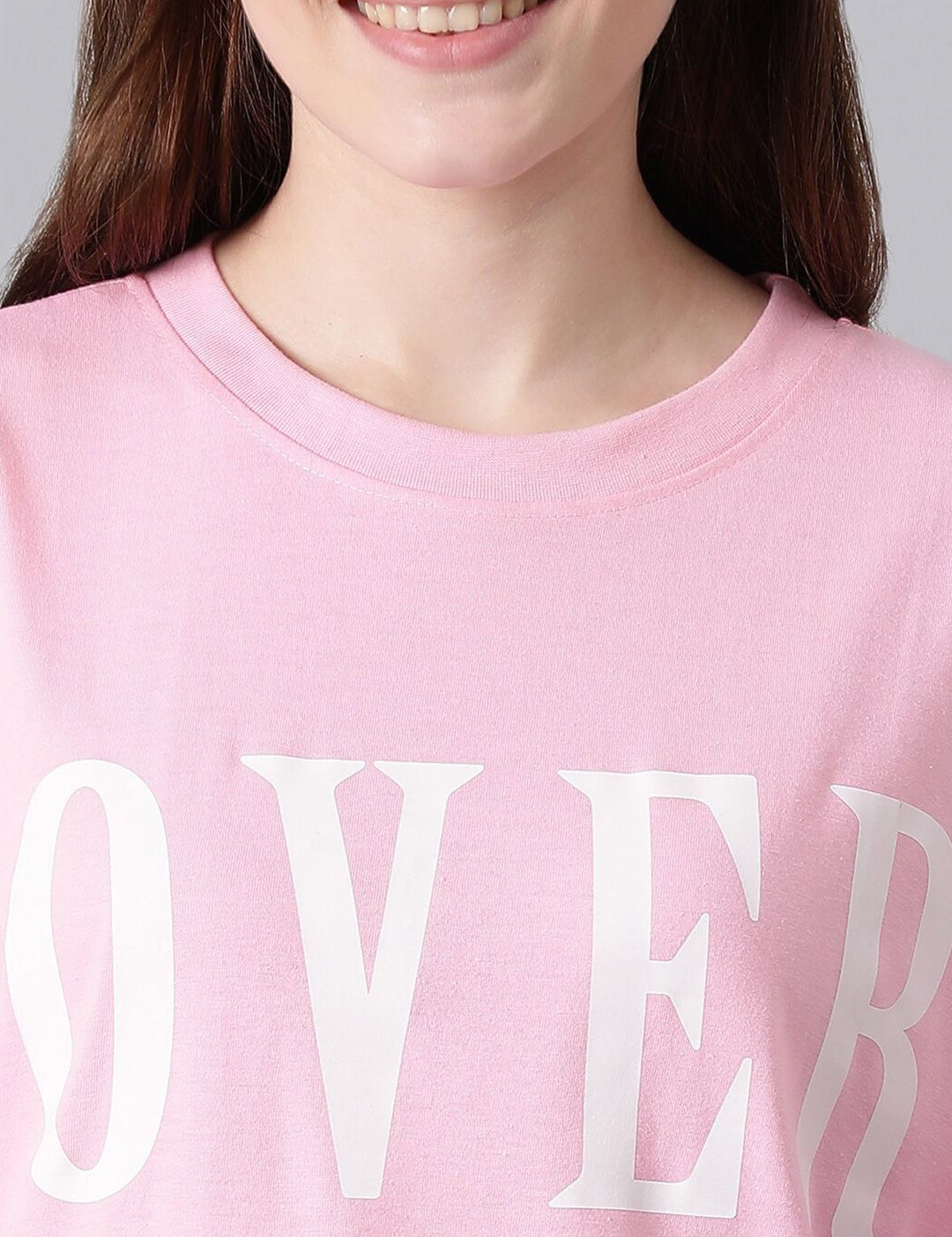 Kotty Typography Printed Drop Shoulder Sleeves Oversized T-shirt