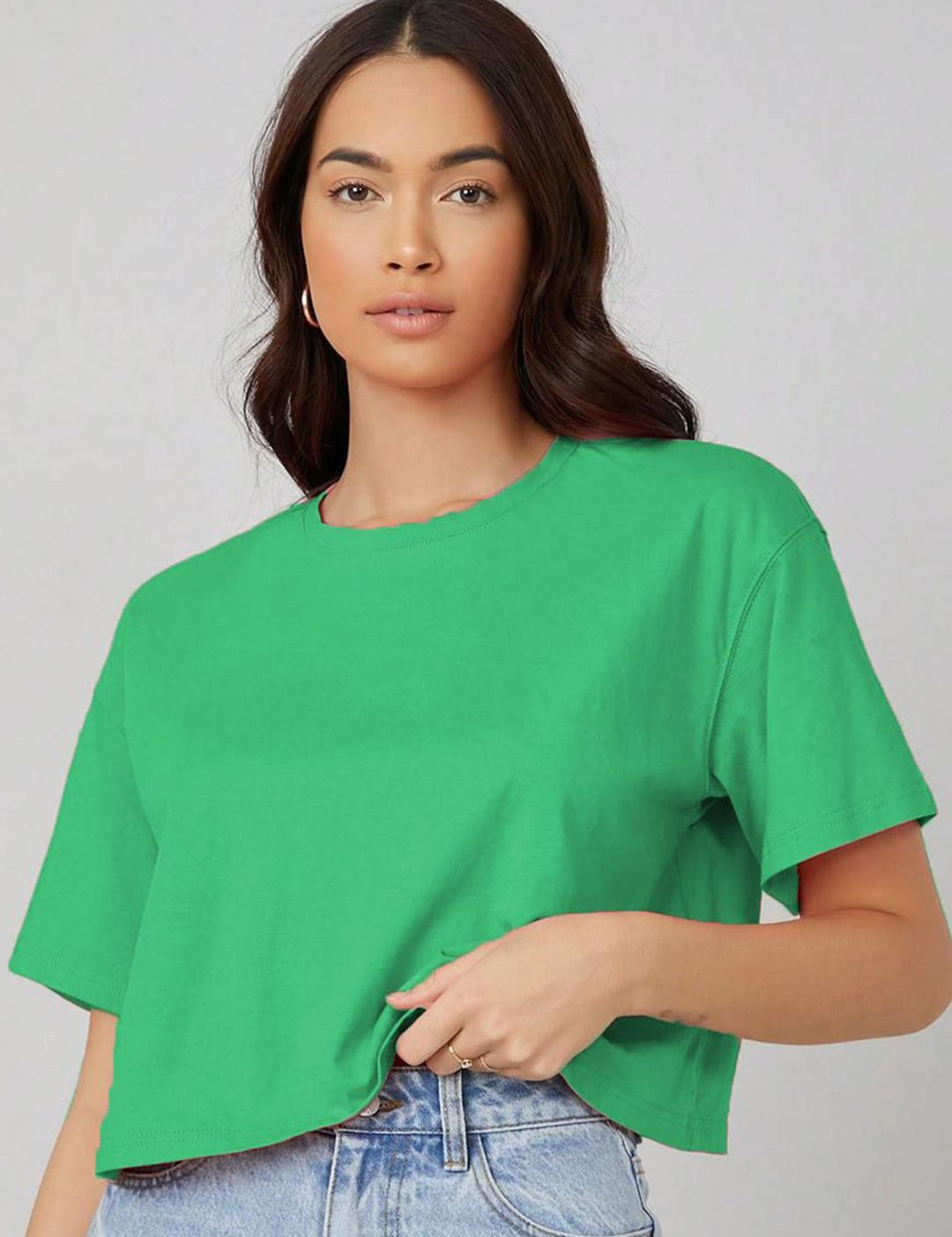 KOTTY Basics Women Solid Round Neck  Oversized T-shirt
