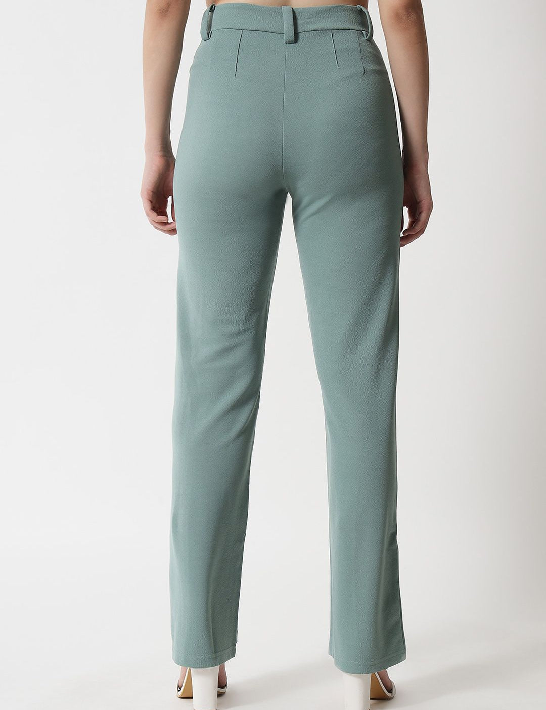 Kotty Women Pack Of 2 Relaxed Straight Leg High-Rise Easy Wash Parallel Trousers