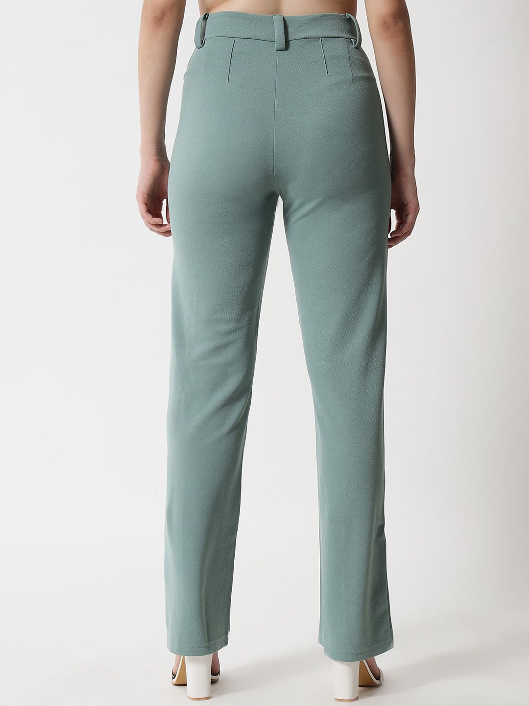 Kotty Women Pack Of 2 Relaxed Straight Leg High-Rise Easy Wash Parallel Trousers