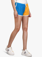 Kotty Women Blue Colourblocked Slim Fit Hot Pants