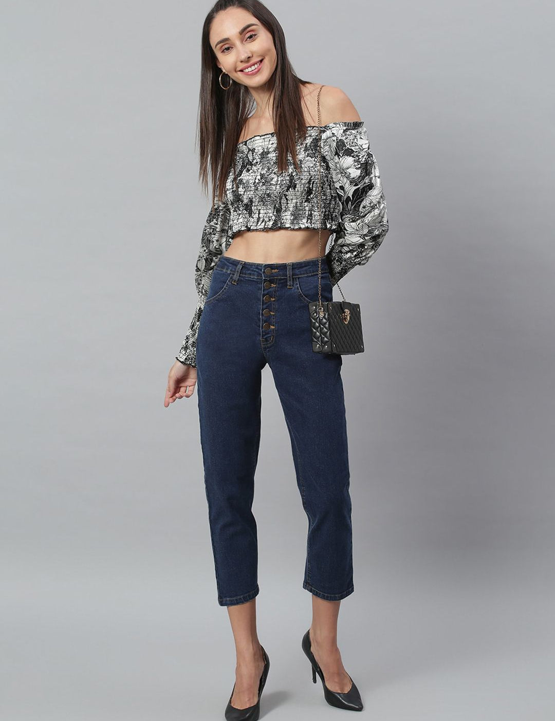 Kotty Women Blue Slim Fit High-Rise Clean Look Stretchable Jeans