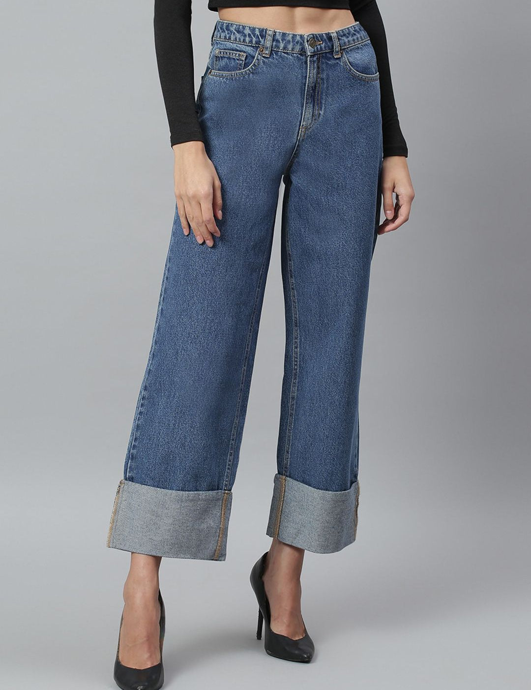 Kotty Women Blue No Fade Clean Look Flared Jeans