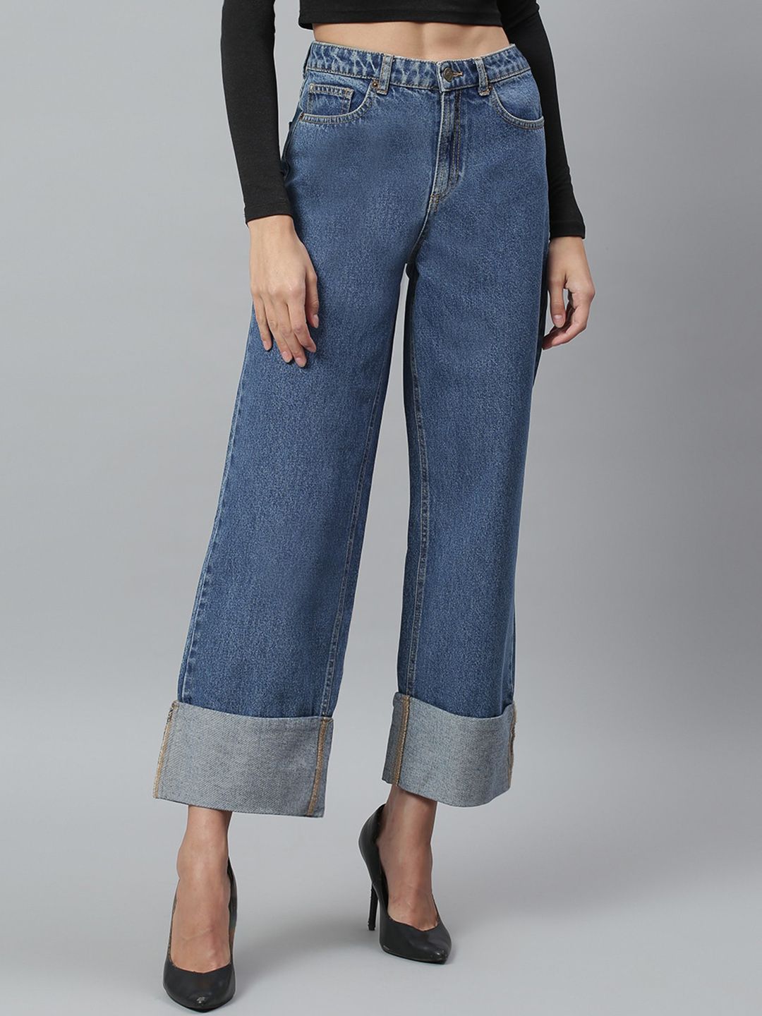 Kotty Women Blue No Fade Clean Look Flared Jeans