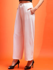 Stylecast X KOTTY Women High-Rise Relaxed Fit Parallel Trousers