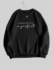 Kotty Typography Printed Round Neck Fleece Pullover Sweatshirt