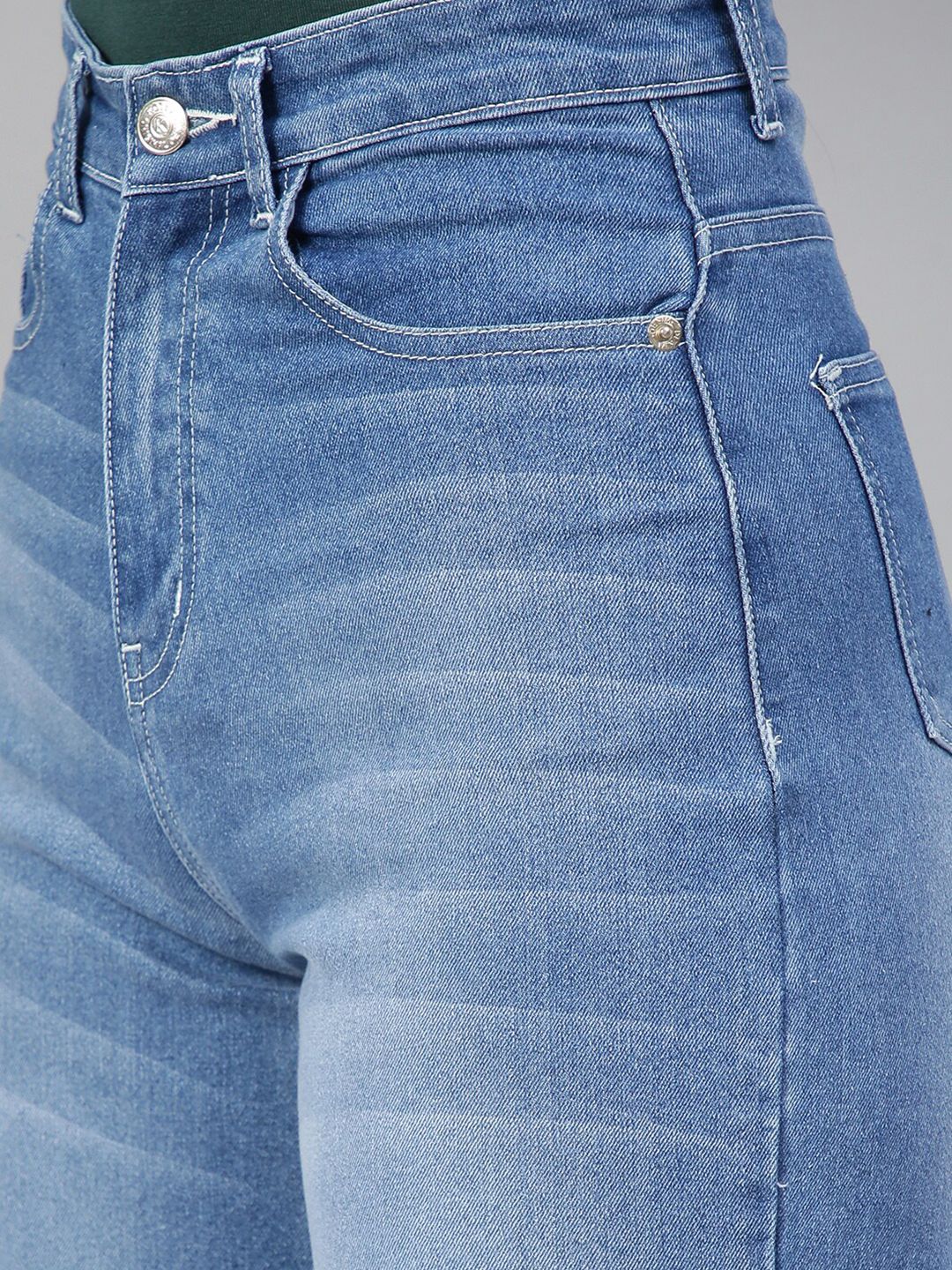 Kotty Women Jean Straight Fit High-Rise Light Fade Stretchable Jeans