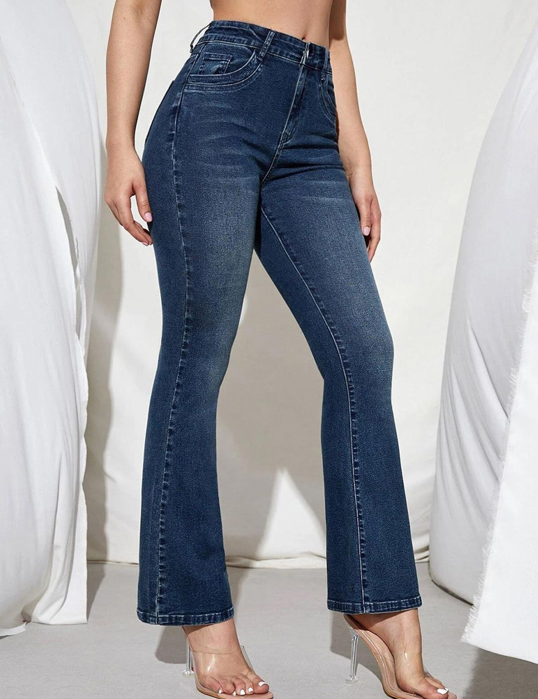 Kotty Women Jean Bootcut High-Rise Light Fade Stretchable Jeans