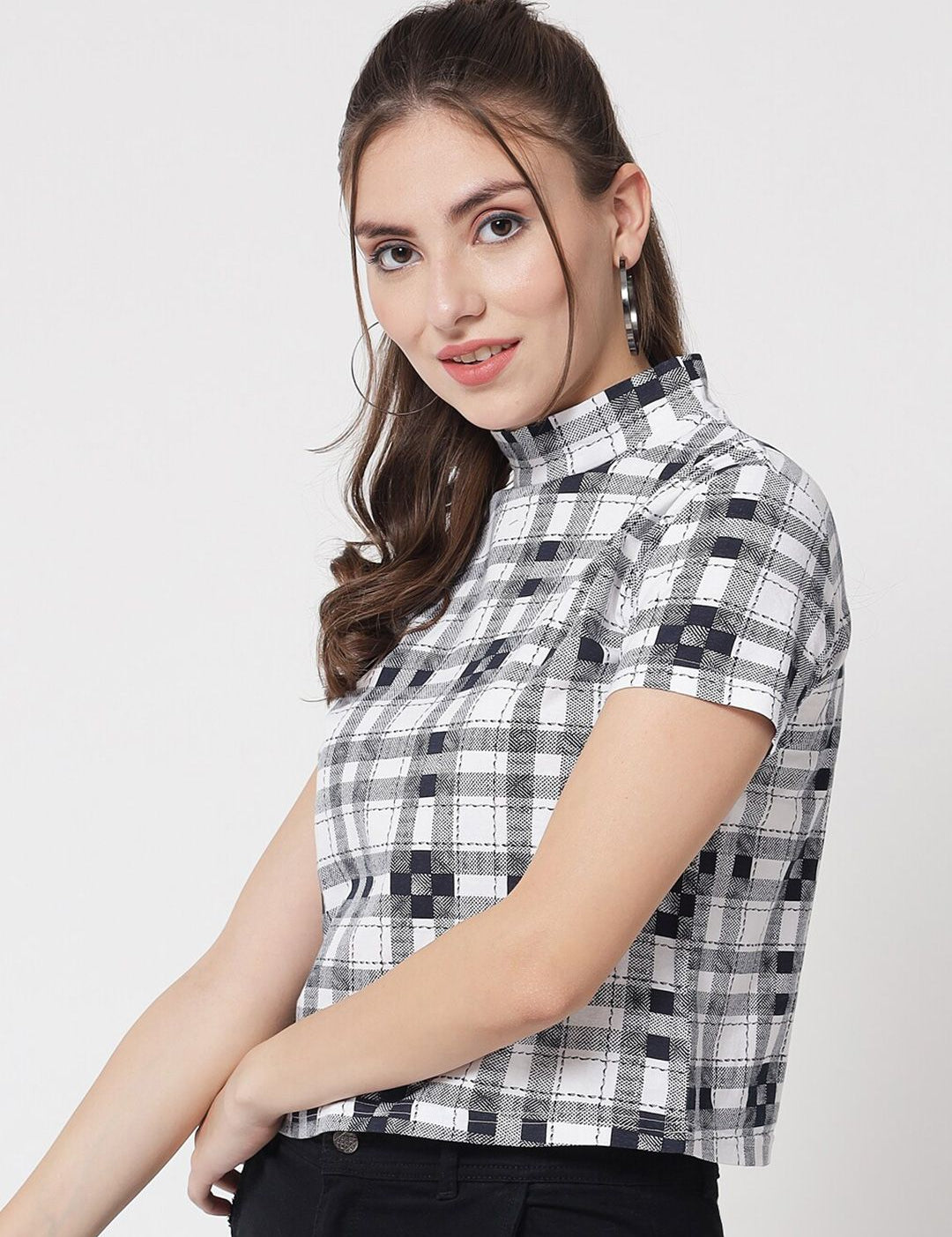 Kotty Women White Checked Top