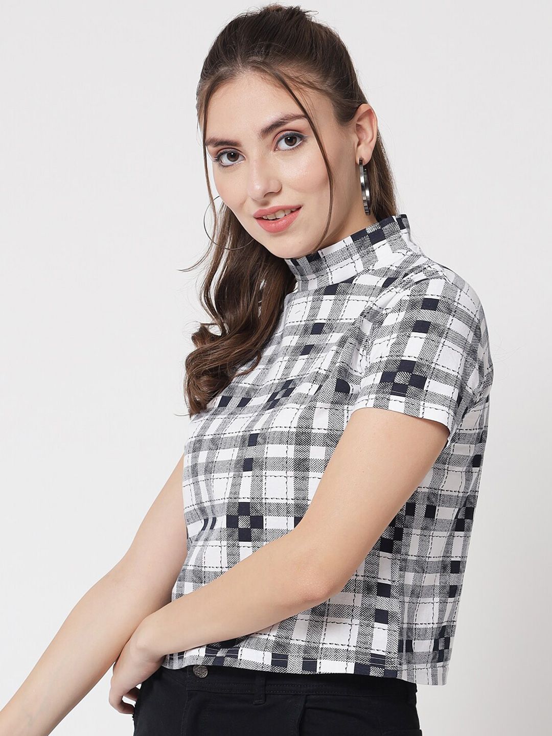 Kotty Women White Checked Top