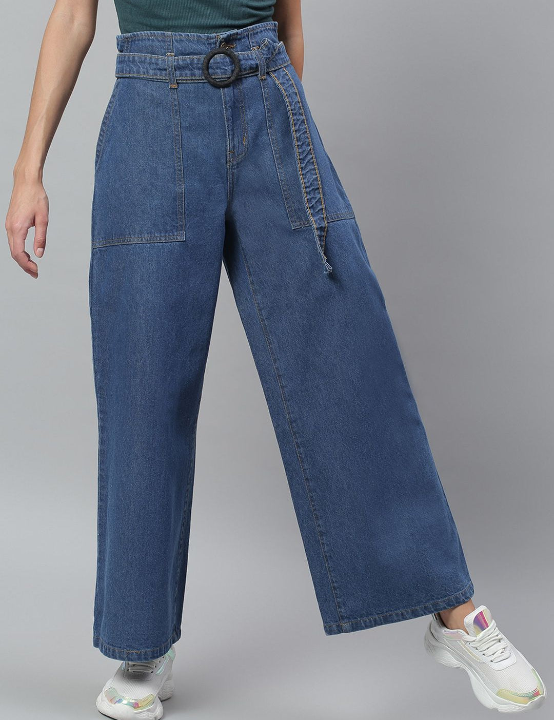 Kotty Women Blue Flared High-Rise Clean Look Stretchable Jeans