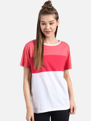 Kotty Women Multicoloured Colourblocked Round Neck T-shirt