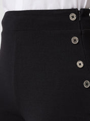 Kotty Women Black Relaxed Straight Fit High-Rise Easy Wash Trousers