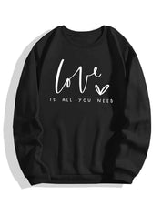 Kotty Typography Printed Fleece Sweatshirt