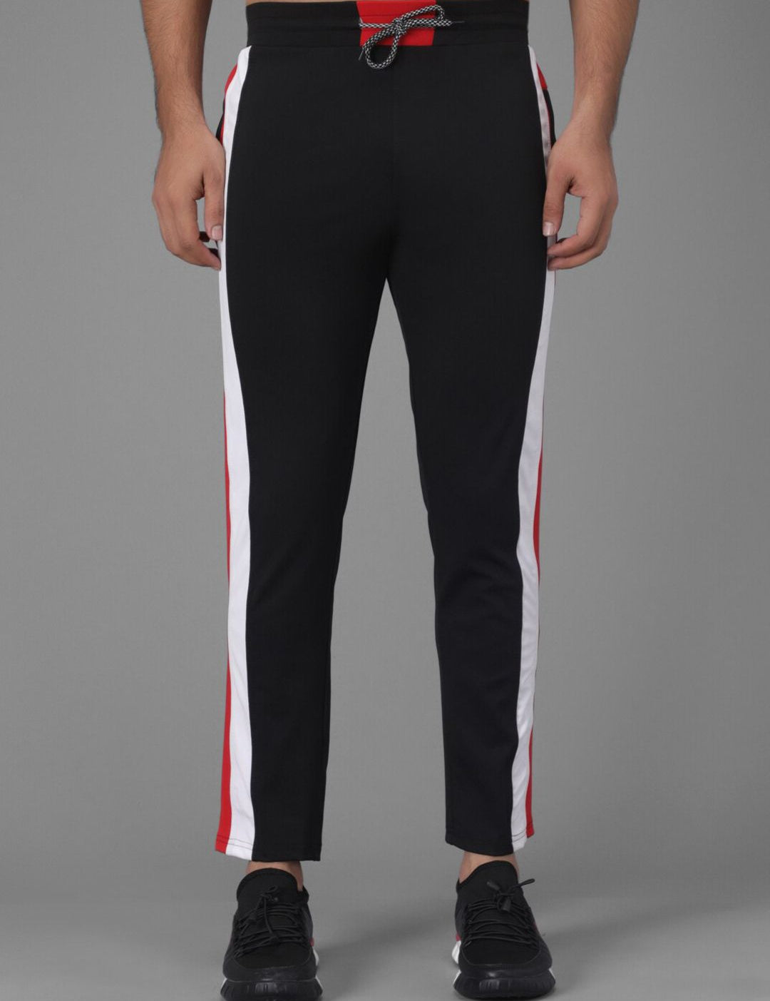 Kotty Men Black Solid Straight Fit Track Pants