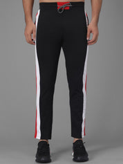 Kotty Men Black Solid Straight Fit Track Pants