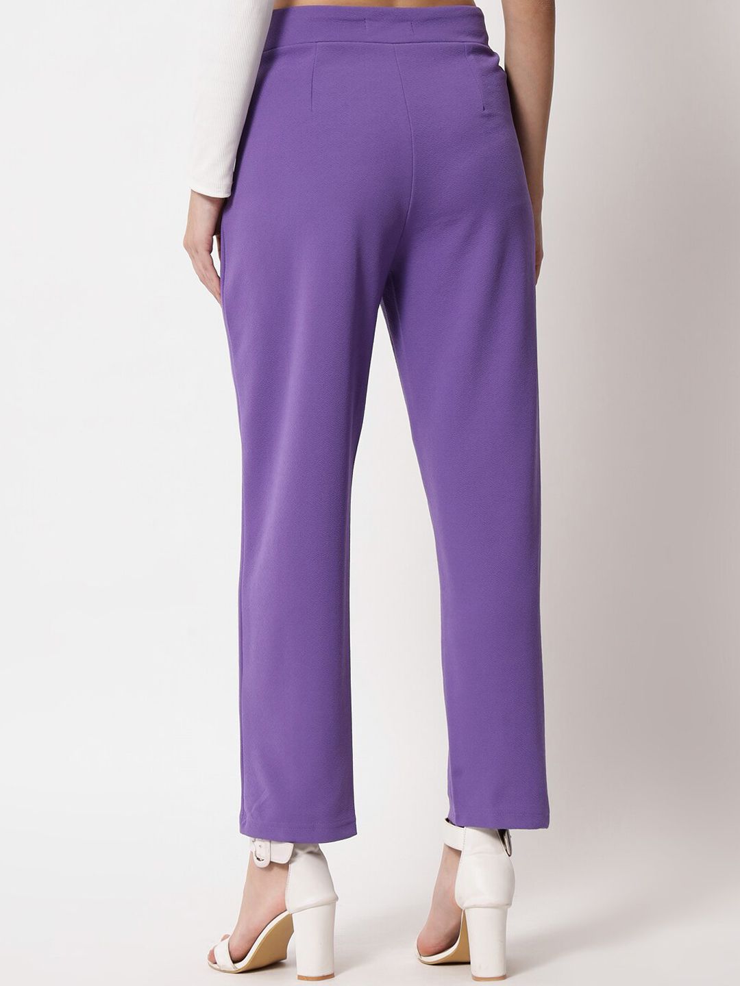 Kotty Women Purple Slim Fit Easy Wash Trousers