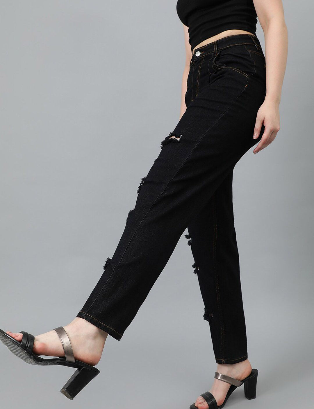 Kotty Women Jean Slim Fit Mildly Distressed Stretchable Jeans