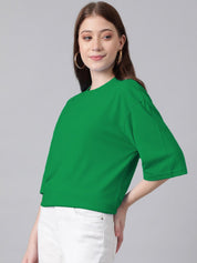 KOTTY Basics Round Neck Drop-Shoulder Sleeves Oversized T-shirt