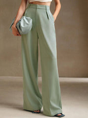 Kotty Women Relaxed Straight Leg High-Rise Pleated Trousers