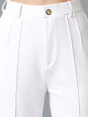 Kotty White Shawl Neck Coat With Trousers