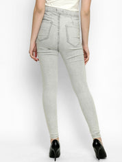 Kotty Women Grey Skinny Fit High-Rise Clean Look Jeans